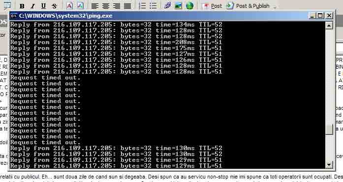 Ping in Yahoo prin RDS